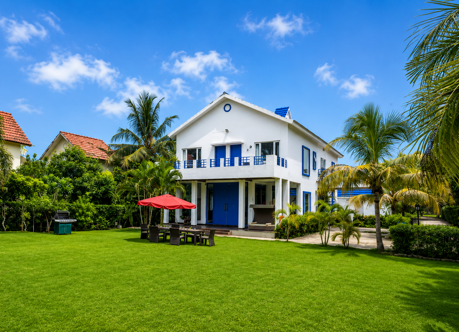 Santorini Aqua 3BHK — Country Roads, Mediterranean-inspired pool villa